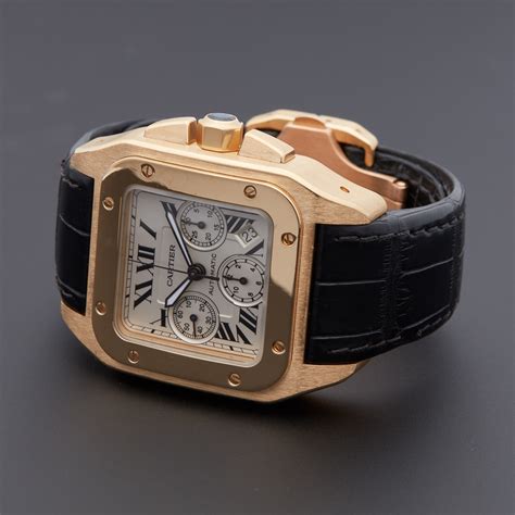 cartier santos vintage gold|pre owned cartier santos 100.